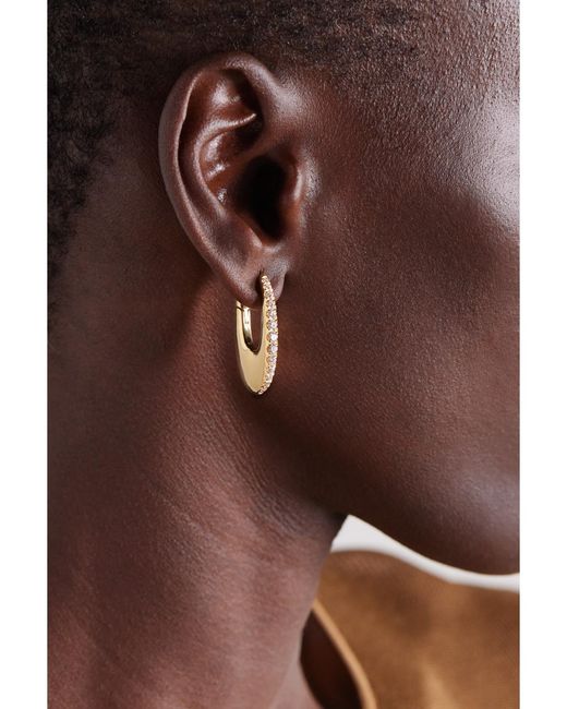 Melissa Kaye Natural Lulu Medium 18-Karat Diamond Hoop Earrings