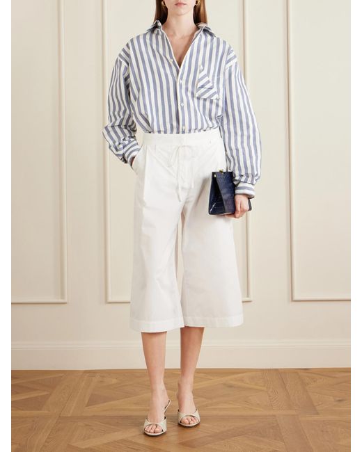 Jacquemus Blue La Chemise Voilier Striped Cotton-Poplin Shirt