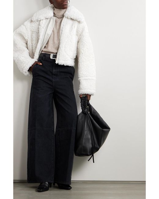 Halfboy White Cropped Shearling Jacket