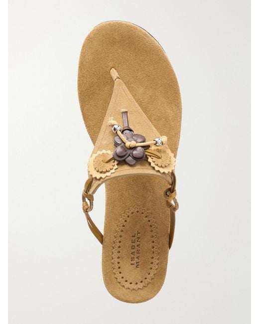 Isabel Marant Metallic Elato Suede Sandals