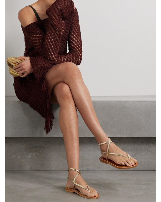 K. Jacques Natural Net Sustain Abako Metallic Leather Sandals