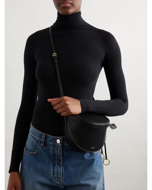 Alaïa Black Textured-Leather Shoulder Bag