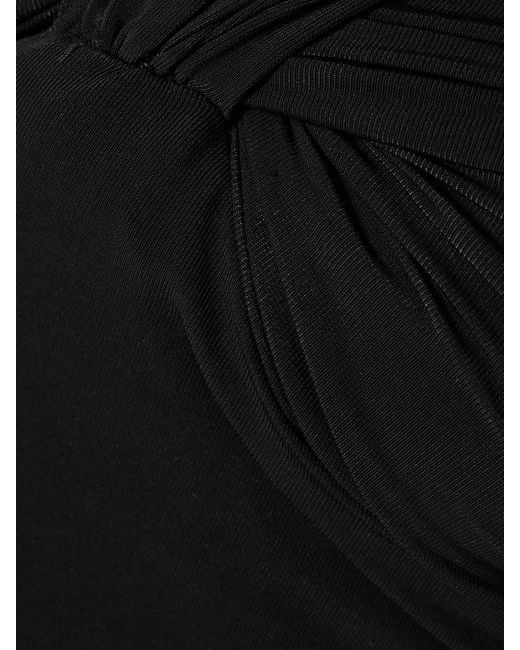 Isabel Marant Black Mylenia One-Shoulder Gathered Stretch-Jersey Mini Dress
