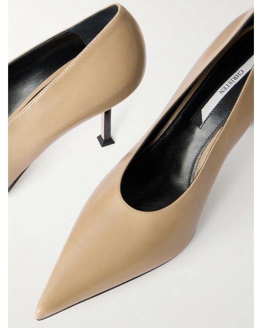 Christen White Helix 75 Leather Pumps