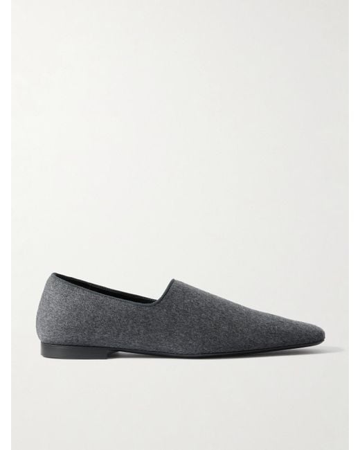 Totême  White The Piped Loafers Aus Filz Aus Einer Woll-Kaschmirmischung