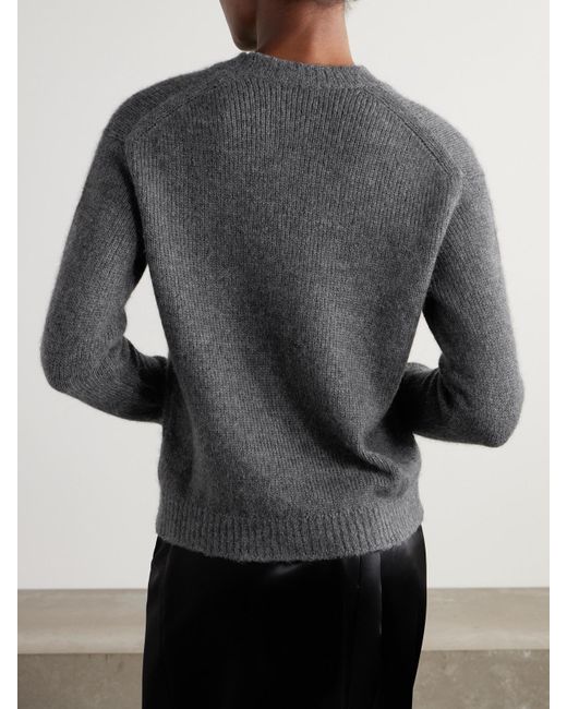 The Row Gray Harini Pullover Aus Gebürstetem Kaschmir