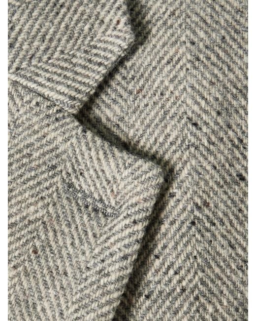 Stella McCartney Gray Wool And Silk-Blend Herringbone Blazer