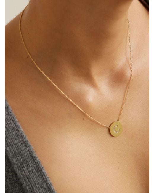 Jennifer Meyer Natural Initial 18-Karat Diamond Necklace