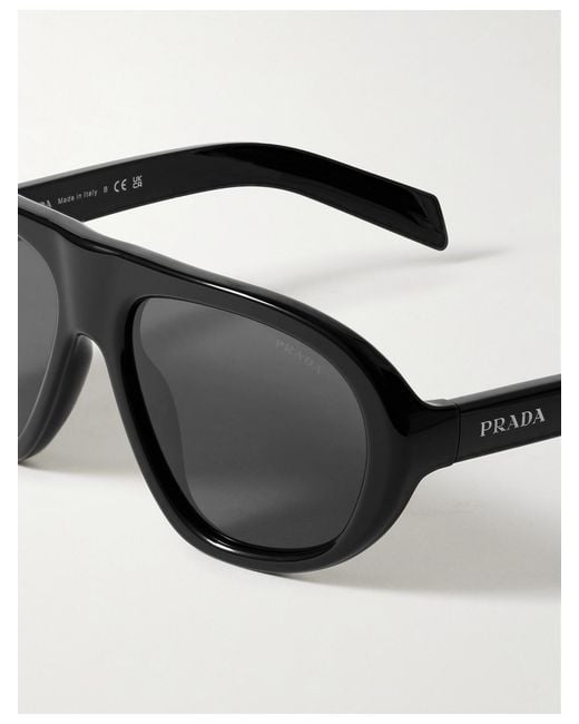 Prada Black Oversized Aviator-Style Acetate Sunglasses