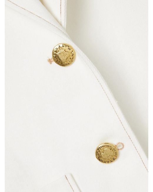 Maison Mayle White James Oversized Denim Blazer