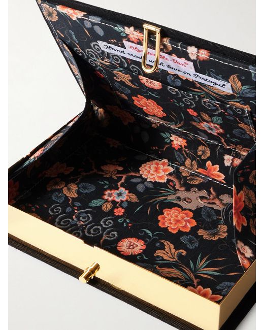 Olympia Le-Tan Black The Hunchback Of Notre-Dame Embroidered Appliquéd Canvas Clutch