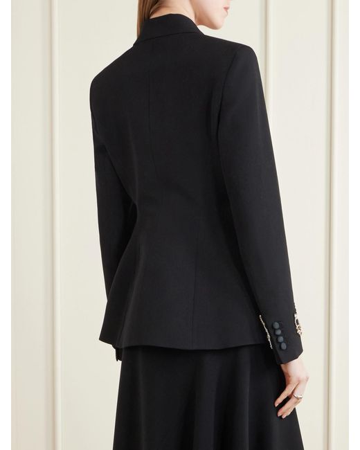 Erdem Black Embellished Grain De Poudre Wool Balzer