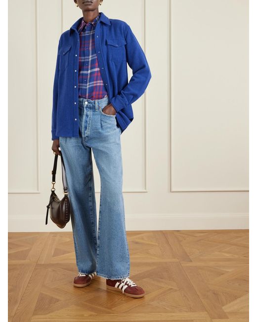 God's True Cashmere Blue Cashmere Shirt