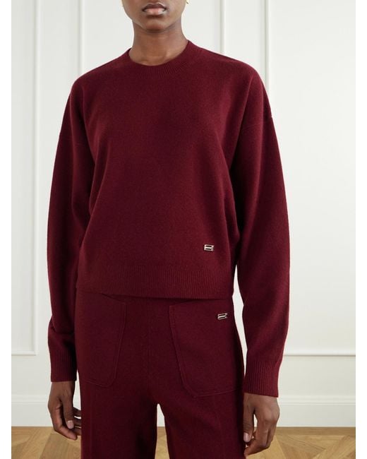 Victoria Beckham Red Lana Ribbed Wool And Cashmere-Blend Sweater
