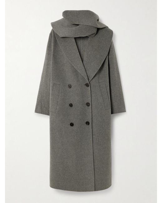 Rohe Gray Doppelreihiger Mantel Aus Einer Woll-Kaschmirmischung