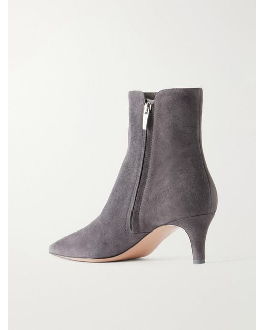 Gianvito Rossi Brown Levy 55 Suede Ankle Boots