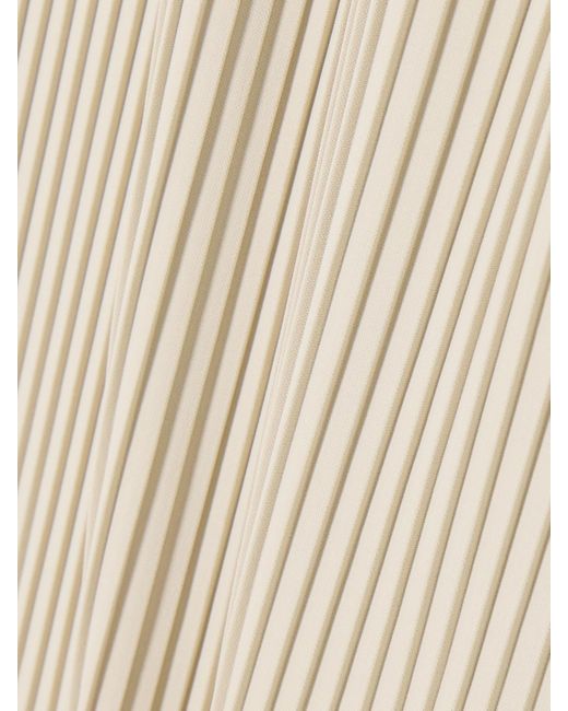 Max Mara Natural Cambusa Plissé-Chiffon Top