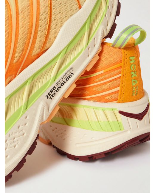 Hoka One One Yellow Stinson Evo Og Rubber-Trimmed Mesh Sneakers