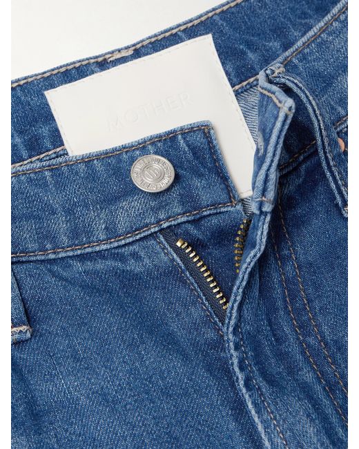 Mother Blue The Maven Skimp Mid-Rise Straight-Leg Jeans
