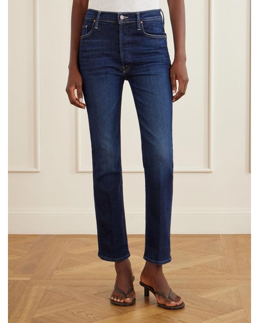 Mother Blue The Tripper Flood High-Waist Flared Jeans