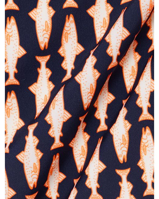 LaDoubleJ White Printed Halterneck Swimsuit