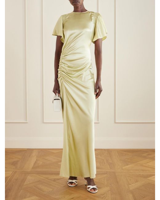 Veronica Beard Green Silk-Blend Satin Gown
