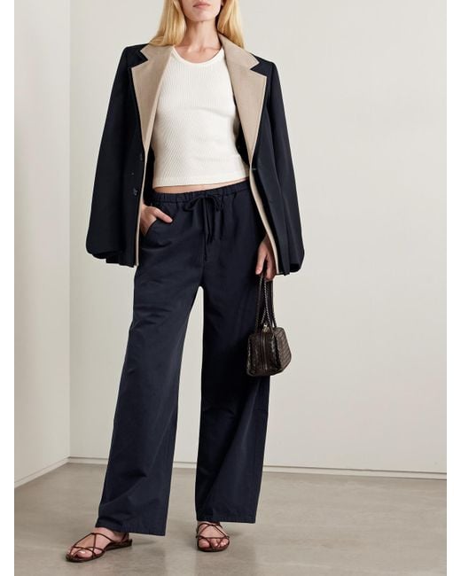 Citizens of Humanity Blue Aurora Cotton And Linen-Blend Wide-Leg Pants