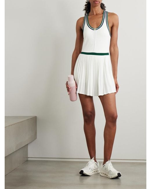 Mini-Robe En Jersey Stretch À Plis Jane Court Varley en coloris White