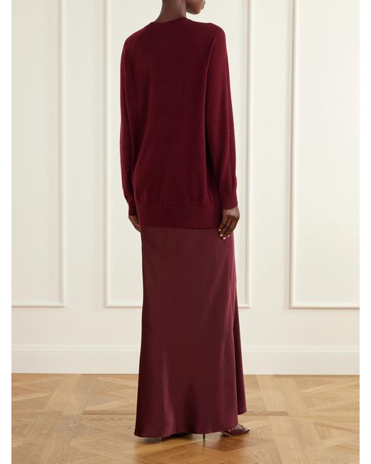 Christopher Esber Red Monument Cashmere And Silk-Satin Maxi Dress