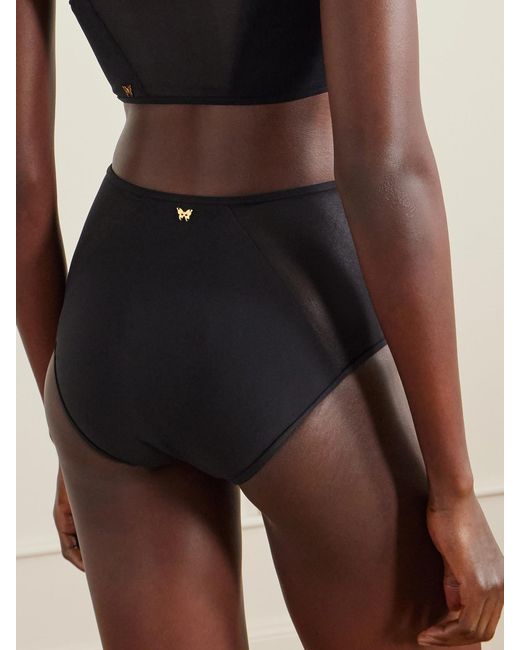 Kiki de Montparnasse Black Peep Show Tulle-Trimmed Bikini Briefs