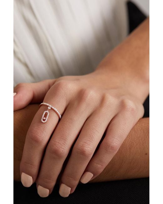 Messika Natural Move Uno Tassel 18-Karat Rose Diamond Ring