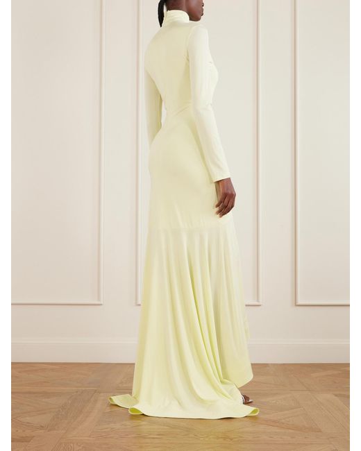Stella McCartney Yellow Asymmetric Crepe Jersey Dress
