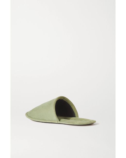 Loewe Green Suede Slippers