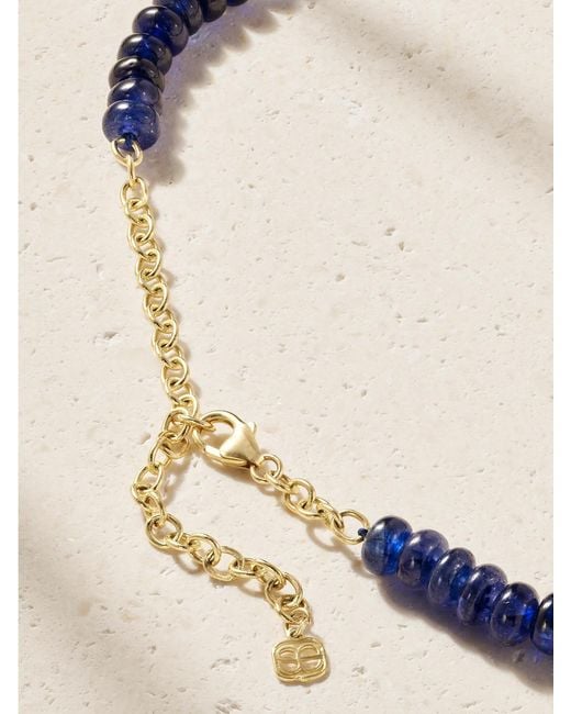 Sydney Evan Natural Celestial 14-Karat, Sapphire, Diamond And Enamel Necklace