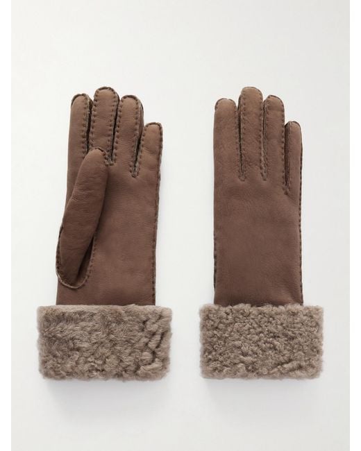 Brunello Cucinelli Brown Shearling Gloves