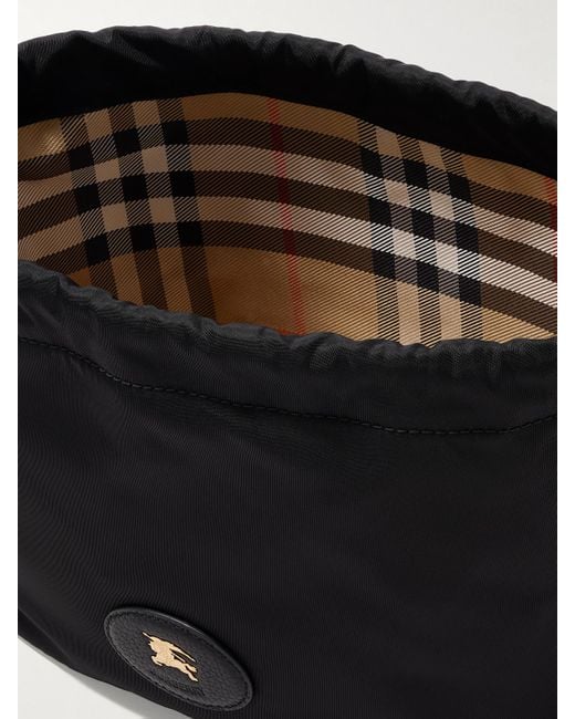 Burberry Black Reversible Leather-Trimmed Shell Pouch