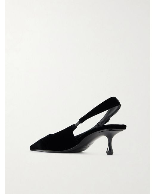 Jimmy Choo Black Amel 50 Velvet Slingback Pumps