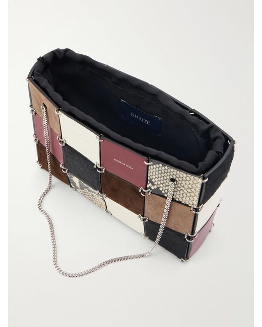 Khaite Multicolor Emma Leather, Calf Hair And Suede Mini Shoulder Bag