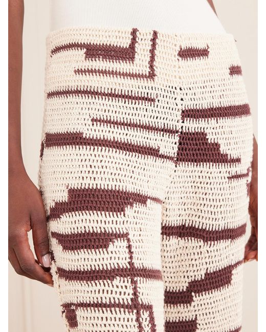 Alix Of Bohemia Natural Farah Crocheted Cotton Flared Pants