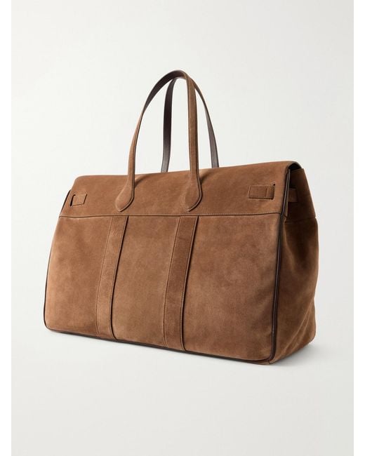 Brunello Cucinelli Brown Suede Weekend Bag