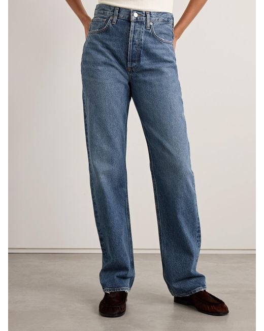 Agolde Blue Kelly High-Rise Straight-Leg Jeans