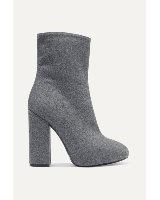 Dries Van Noten Gray Wool And Silk-blend Felt Ankle Boots