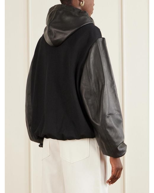 Wales Bonner Black Vista Striped Leather Jacket