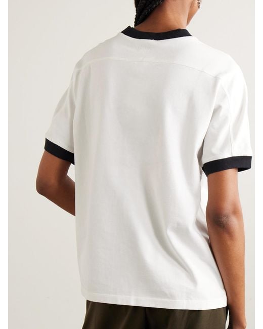 Anine Bing Natural Jaylin Appliquéd Cotton-Jersey T-Shirt