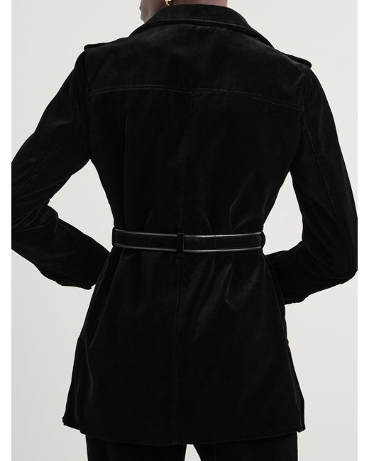 Tom Ford Black Belted Cotton-Velvet Jacket