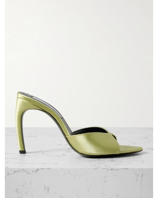 Victoria Beckham Green Satin Mules