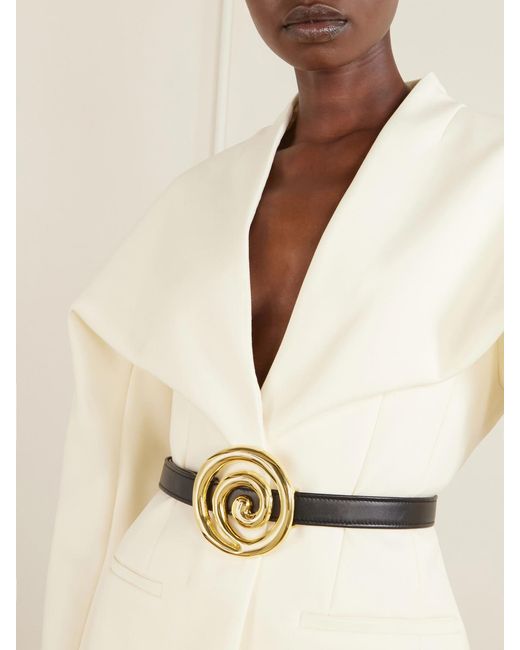 DEHANCHE Black Koru Embellished Leather Belt