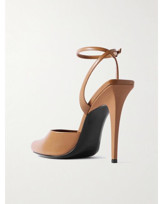 Saint Laurent White La Scandale Sandalen Aus Leder