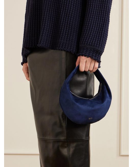 Khaite Blue Olivia Mini Suede Shoulder Bag