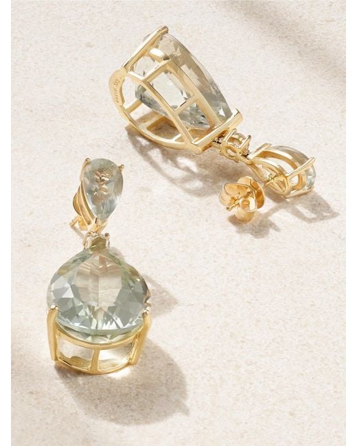 Mateo Natural Sophia 14-Karat, Amethyst And Diamond Earrings